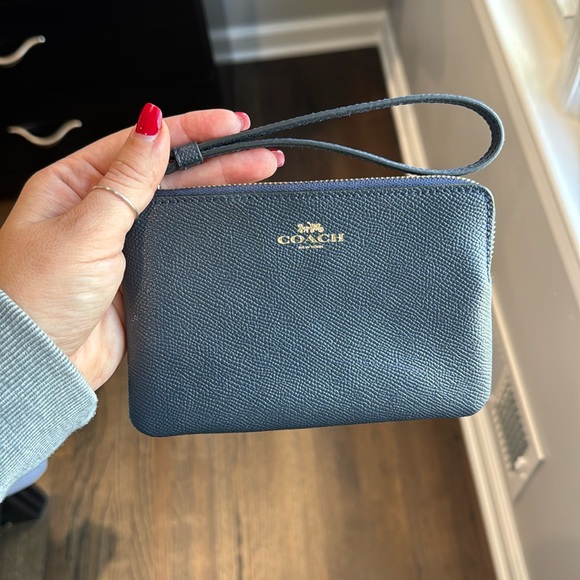 Coach Navy Wristlet - Picture 1 of 2